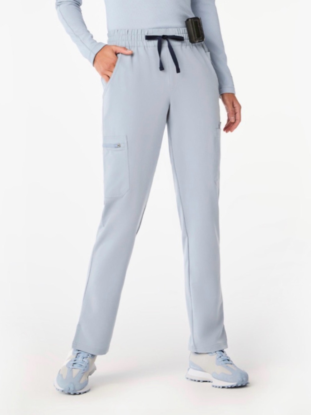 FIGS Dusty Blue High Waisted Dowa - Petite Scrub Pants